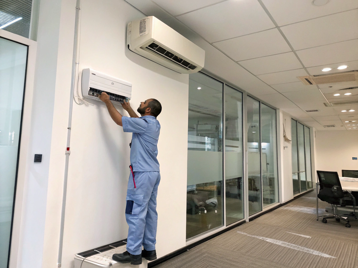 EZ Aircon certified technician completing a clean air conditioning installation